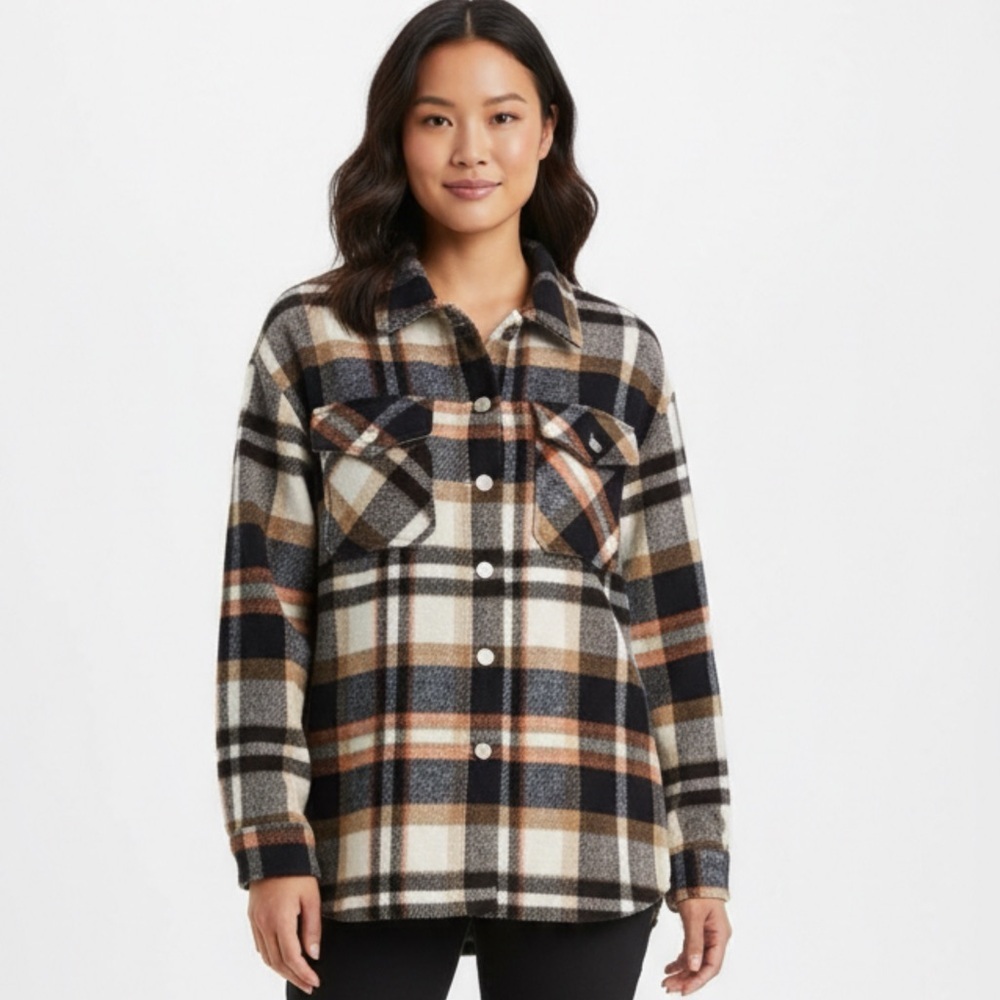 Plaid Button-Up Women's Shacket